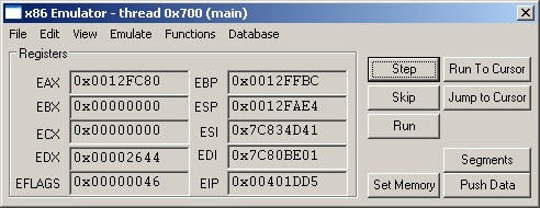 emulator control panel